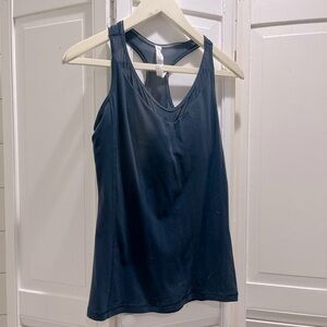 Lululemon, navy, lace detail workout top
